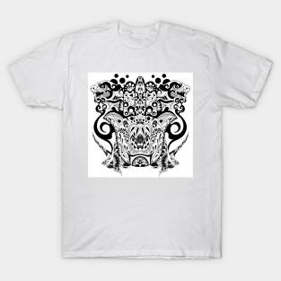 kaiju mandala zentangle pattern in ecopop beast T-Shirt